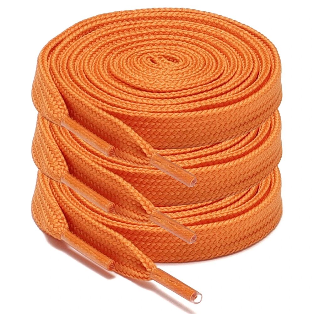 3 Pair 3/8" Double Layer Flat Athletic Shoe Laces Strings 4 Sneakers 30" Orange